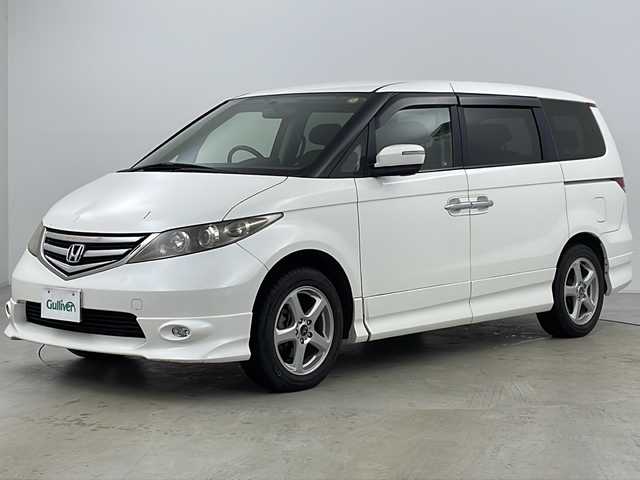 ホンダ エリシオン G Aero 道央・札幌 2008(平20)年 9万km ブルーイッシュホワイトパール ・ワンオーナー/・寒冷地仕様/・社外SDナビ&TV&CD/・片側パワースライドドア/・フロントワイパーデアイサー/・ミラーヒーター/・ETC/・革巻きステアリング/・HIDヘッドライト/・フォグランプ/・リモコンキー/・純正AW付サマータイヤ積込
