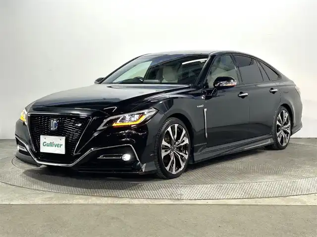 トヨタ クラウン ハイブリッド RS アドバンス 大阪府 2019(平31)年 4.2万km プレシャスブラックパール モデリスタエアロ／１９ｉｎｃＡＷ　本革シート　純正ナビＴＶ　Ｂカメラ　三眼ＬＥＤ　パワーシート／ヒーター／エアコン　衝突軽減　レーダーＣ　ＢＳＭ　トヨタセーフティセンス　１００Ｖ電源　ＥＴＣ