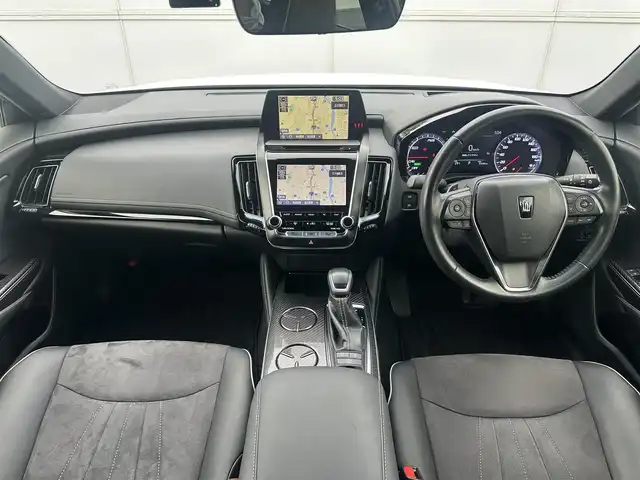 トヨタ クラウン ハイブリッド RS アドバンス 岐阜県 2020(令2)年 8.4万km ホワイトパールクリスタルシャイン ワンオーナー/純正ナビ/フルセグTV/バックカメラ/ヘッドアップディスプレイ/トヨタセーフティセンス/プリクラッシュセーフティ/車線逸脱警報/ブラインドスポットモニター/リアクロストラフィックアラート/パドルシフト/純正１８インチアルミ/ハーフレザーシート/シートヒーター/ステアリングヒーター/シーケンシャルターンランプ/ビルトインETC/保証書/取扱説明書/スペアキー