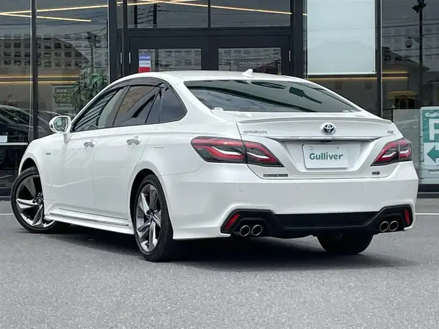 トヨタ クラウン ハイブリッド RS アドバンス 茨城県 2018(平30)年 0.8万km ホワイトパールクリスタルシャイン 純正ナビ/【AM・FM・TV・BT・ＣＤ・ＤＶＤ・ＳＤ・ＵＳＢ・TV・AUX】/パワーシート/シートメモリ/シートヒーター/ステアリングヒーター/パドルシフト/デジタルインナーミラー/パーキングアシスト/レーダークルコン/ETC/全方位カメラ/電動リアサンシェード/ブレーキホールド/BSM/HUD/100V電源