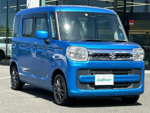 スズキ スペーシア HYBRID X 鹿児島県 2018(平30)年 4.8万km ブリスクブルーM スズキセーフティサポート/オーディオ/両側パワースライドドア/シートヒーター/チルトステアリング/サーキュレーター/シートリフター/ロールサンシェード/ラゲッジルームランプ/スマートキー/ETC
