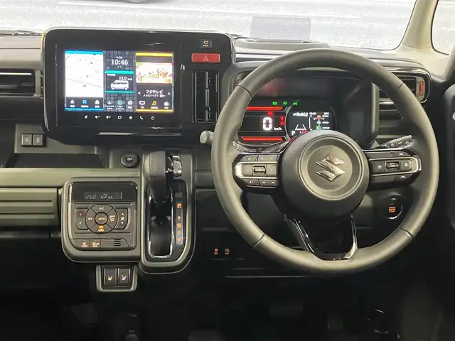 スズキ スペーシア ギア HYBRID XZターボ 東京都 2024(令6)年 0.6万km ベージュ ワンオーナー/セーフティサポート/・デュアルセンサーブレーキサポート2/・誤発進抑制機能（前後）/・低速時ブレーキサポート（前後）/・車線逸脱警告機能/・車線維持支援機能/・ふらつき警告機能/・発進お知らせ機能/・ハイビームアシスト/・アダクティブクルーズコントロール/・標識認識機能/9インチメモリーナビ/アランドビューモニター/ハンドルヒーター/シートヒーター/パドルシフト/Apple CarPlay /AndroidAuto/USBソケット/Bluetooth /フルセグテレビ/LEDヘッドライト・フォグランプ/保証書・取扱説明書