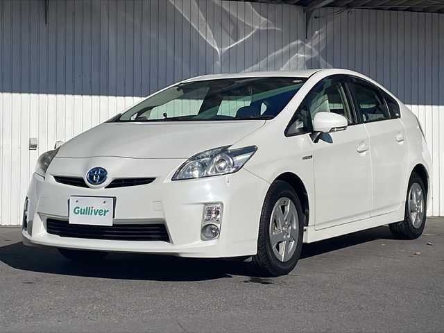 トヨタ プリウス S 長野県 2011(平23)年 6.7万km ホワイトパールクリスタルシャイン 純正メモリナビTV/Bluetooth/CD/DVD/バックカメラ/ETC/ユピテルミラー型ドライブレコーダー/GPSレーダー/純正15インチアルミ/プッシュスタート/ワンオーナー/保証書/取説/スペアキー