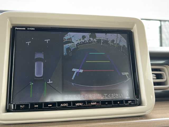 スズキ ラパン X 山口県 2021(令3)年 1.2万km コフレピンクパールメタリック 純正8インチSDナビ【CN-ZR866】/・フルセグテレビ/・Bluetootｈ接続/・CD/DVD再生機能/・AM/FMラジオ/・HDMI出力/バックカメラ/全方位モニター/ドライブレコーダー/ETC/シートヒーター【D＋N席】/スマートキー/スペアキー/プッシュスタート/SUZUKI Safety Support/・デュアルカメラブレーキサポート/・車線逸脱警告機能/・標識認識機能/・信仰発進お知らせ機能/・誤発進抑制機能/・後退時ブレーキサポート/クリアランスソナー/盗難防止装置