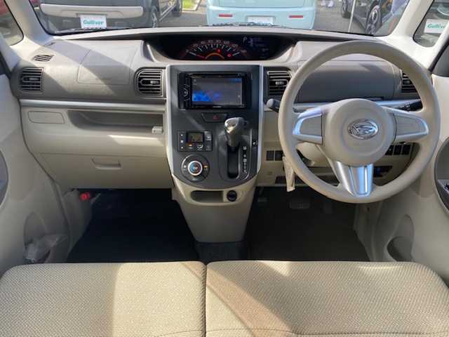 ダイハツ タント X スマートセレクション SA 山口県 2014(平26)年 4.3万km ブライトシルバーメタリック 社外オーディオ/・ラジオ/DVD/AUX/AV/衝突防止システム/横滑り防止/エコモード/片側自動スライドドア/ヘッドライドレベライザー/ETC/バックモニター