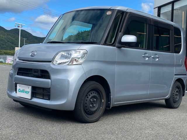 ダイハツ タント X スマートセレクション SA 山口県 2014(平26)年 4.3万km ブライトシルバーメタリック 社外オーディオ/・ラジオ/DVD/AUX/AV/衝突防止システム/横滑り防止/エコモード/片側自動スライドドア/ヘッドライドレベライザー/ETC/バックモニター
