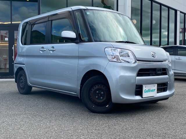 ダイハツ タント X スマートセレクション SA 山口県 2014(平26)年 4.3万km ブライトシルバーメタリック 社外オーディオ/・ラジオ/DVD/AUX/AV/衝突防止システム/横滑り防止/エコモード/片側自動スライドドア/ヘッドライドレベライザー/ETC/バックモニター