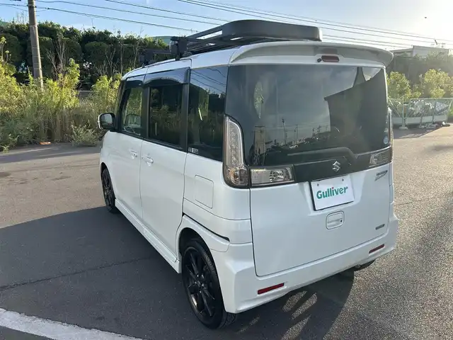 スズキ スペーシア カスタム XS リミテッド 岡山県 2015(平27)年 9.2万km パールホワイト 登録時走行距離91783km/カロッツェリアナビ（AVIC-RZ07）/フルセグTV(AM.FM.CD.DVD.TV.BT)/両側パワースライドドア/バックカメラ/ビルトインETC/ルーフラック/ドライブレコーダー/シートヒーター/衝突軽減ブレーキ/横滑り防止装置/オートライト/アイドリングストップ/15インチ純正AW/フロアマット/プッシュスタート/スマートキー/スペアキー