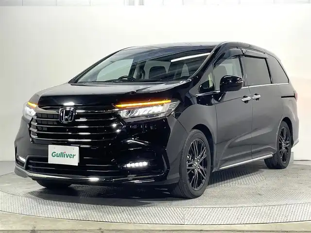 ホンダ オデッセイ ハイブリッド e:HEVアブソルート EX 大阪府 2021(令3)年 3.6万km プレミアムスパークルブラックパール 純正ナビＴＶ　全方位カメラ　ハーフレザー　パワーシート／ヒーター　ＥＴＣ　ドラレコ　両側パワスラ　レーダークルコン　レーンアシスト　クリアランスソナー　ＬＥＤヘッドライト　電動リアゲート　ＢＳＭ