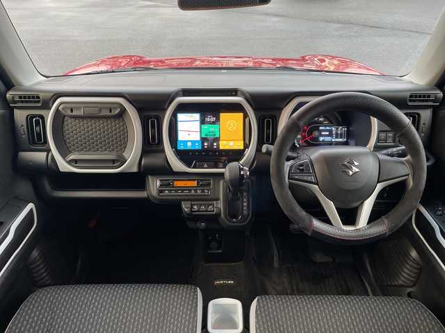 スズキ ハスラー HYBRID X 岡山県 2020(令2)年 6.5万km フェニックスレッドパール/ガンメタリック2トーンルーフ 純正9インチナビ/フルセグTV、CD、DVD、Bluetooth/AM、FM/全方位カメラ/前席シートヒーター/USBポート/ETC/前方ドライブレコーダー/純正アルミホイール夏タイヤ付き車載/デュアルカメラブレーキサポート/誤発進抑制機能/後退時ブレーキサポート/後方誤発進抑制機能/リアパーキングセンサー/車線逸脱警報機能/車線逸脱抑制機能/ふらつき警報機能
