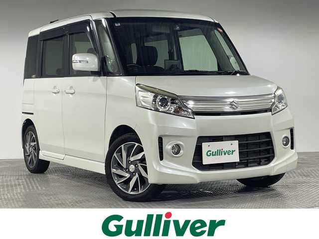 スズキ スペーシア カスタム TS 神奈川県 2013(平25)年 3.7万km パールホワイト ターボ車/社外ナビ　（AVIC-MRZ009）/バックカメラ/両側パワースライドドア/アイドリングストップ/USB入力端子/フォグランプ/電動格納ミラー/ウィンカーミラー/後席サンシェード/ドアバイザー/シートリフター/純正アルミホイール/純正フロアマット/プッシュスタート/スマートキー