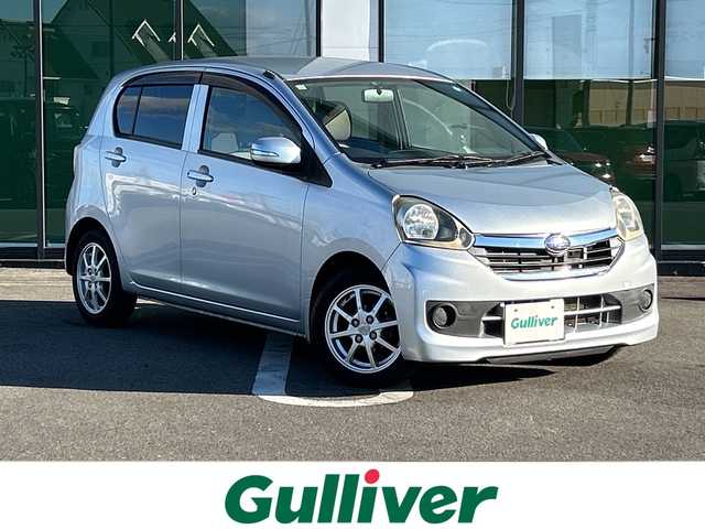 スバル プレオ プラス G スマートアシスト 岐阜県 2014(平26)年 9.1万km ブライトシルバーメタリック 登録時走行距離90221km/社外ナビ（clarion NX515）/Blue tooth・CD・DVD・USB/ワンセグテレビ/バックカメラ/ETC/踏み間違い衝突防止アシスト/横滑り防止装置/盗難防止装置/ハロゲンヘッドライト/純正１４アルミホイール/布系シート/フルフラットシート/純正フロアマット/プッシュスタート/スマートキー/スペアキー1本（板キー）/アイドリングストップ/電動格納ミラー/オートエアコン/保証書/記録簿/取扱説明書/禁煙車