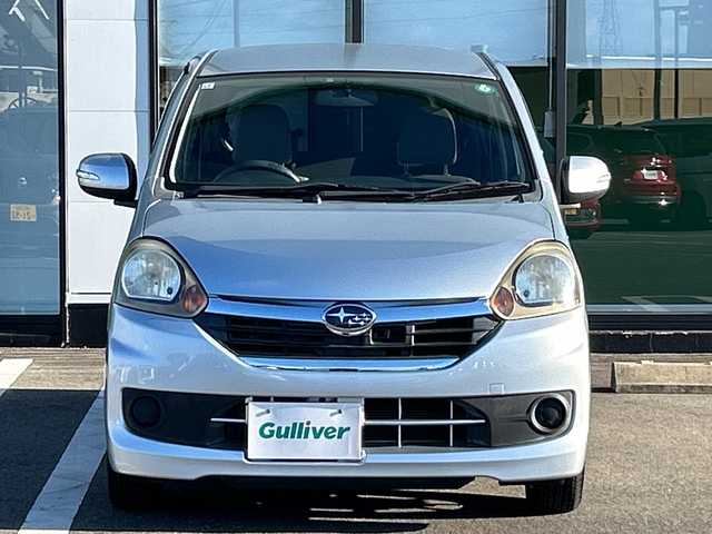 スバル プレオ プラス G スマートアシスト 岐阜県 2014(平26)年 9.1万km ブライトシルバーメタリック 登録時走行距離90221km/社外ナビ（clarion NX515）/Blue tooth・CD・DVD・USB/ワンセグテレビ/バックカメラ/ETC/踏み間違い衝突防止アシスト/横滑り防止装置/盗難防止装置/ハロゲンヘッドライト/純正１４アルミホイール/布系シート/フルフラットシート/純正フロアマット/プッシュスタート/スマートキー/スペアキー1本（板キー）/アイドリングストップ/電動格納ミラー/オートエアコン/保証書/記録簿/取扱説明書/禁煙車