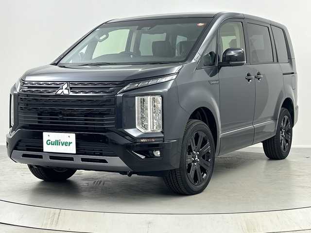 三菱 デリカＤ：５ シャモニー 福島県 2025(令7)年 0.1千km グラファイトグレーメタリック/ブラックマイカ /登録済未使用車//リアモニター取付パッケージ(25300円)//D:5専用ALPINE11型ナビゲーション(322300円)/CD・DVD・BT・USB・MSV・HDMI・フルセグTV・スマホ連動//全方位カメラ　//両側パワースライドドア//レーダークルーズコントロール//シートヒーター//パワーシート//ステアリングヒーター//パドルシフト//パワーバックドア//ＬＥＤライト//ステアリングリモコン//オートハイビーム//レーンキープアシスト//取扱説明書//保証書