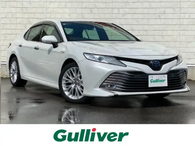 トヨタ カムリ G レザーパッケージ 岐阜県 2018(平30)年 5.9万km ライムホワイトパールクリスタルシャイン 9インチ純正SDナビ(Bluetooth/バックカメラ/フルセグTV)/パワーバックドア/レーダークルーズコントロール/横滑り防止装置/盗難防止装置/カーテンエアバッグ/オートマチックハイビーム/LEDオートライト/レザーシート/パワーシート/18インチ純正アルミホイール/オートエアコン/スペアキー/USB入力端子/スマートキー