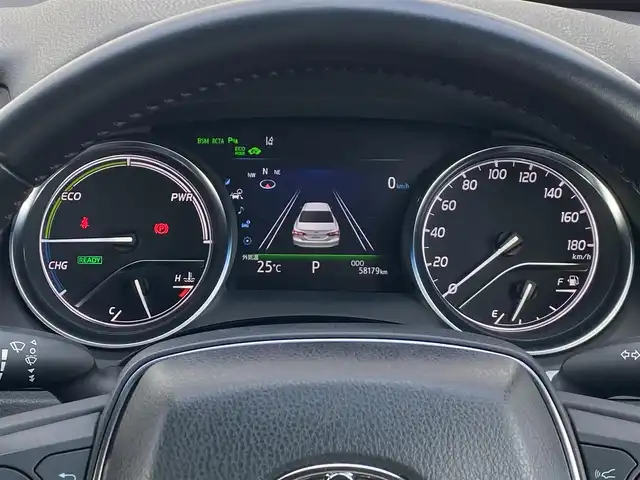トヨタ カムリ G レザーパッケージ 岐阜県 2018(平30)年 5.9万km ライムホワイトパールクリスタルシャイン 9インチ純正SDナビ(Bluetooth/バックカメラ/フルセグTV)/パワーバックドア/レーダークルーズコントロール/横滑り防止装置/盗難防止装置/カーテンエアバッグ/オートマチックハイビーム/LEDオートライト/レザーシート/パワーシート/18インチ純正アルミホイール/オートエアコン/スペアキー/USB入力端子/スマートキー