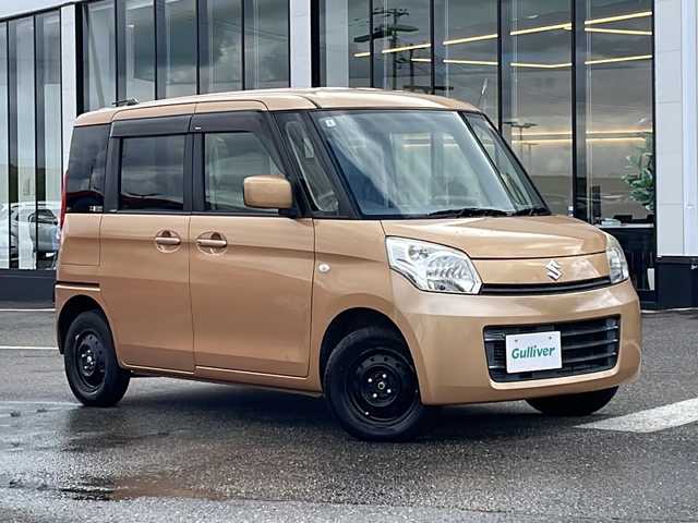 スズキ スペーシア G 新潟県 2014(平26)年 13万km キャンドルオレンジメタリック アイドリングストップ/ドアバイザー/両側スライドドア/純正フロアマット/スマートキー/ハロゲンヘッドライト