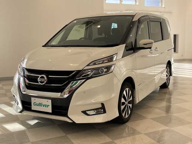 日産 セレナ ハイウェイスターVセレクションⅡ 福井県 2019(平31)年 7.1万km ブリリアントホワイトパール 純正9インチSDナビ/フルセグTV/BT/BD/DVD/CD/USB/SD/アラウンドビューモニター/フリップダウンモニター/プロパイロット/エマージェンシーブレーキ/前後ソナー/車線逸脱警報/車線逸脱防止支援システム/標識認識システム/パーキングアシスト/ETC/ドライブレコーダー/デジタルインナーミラー/両側パワースライドドア/オートライト/LEDヘッドライト/純正16インチアルミホイール/プッシュスタート/スマートキー/純正フロアマット