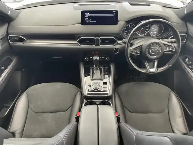 マツダ ＣＸ－８ 25S ブラックトーンED 滋賀県 2021(令3)年 5.6万km スノーフレイクホワイトパールマイカ 禁煙車/純正メーカーナビ/・フルセグTV・Bluetooth・USB・AM・FM/BOSEサウンドシステム(メーカーオプション)/全方位カメラ/ヘッドアップディスプレイ/前後ドライブレコーダー/前後コーナーセンサー/パワーバックドア/革巻きステアリング/シートヒーター/ETC/オートブレーキホールド/後席2.5A USB充電/ステアリングスイッチ/純正19インチアルミホイール/純正フロアマット