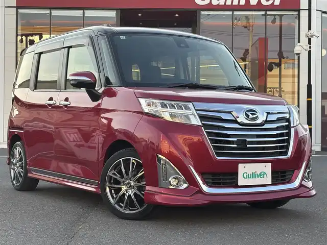ダイハツ トール カスタムG ターボ SAⅡ 宮城県 2017(平29)年 6万km ブラックマイカメタリック/マゼンタベリーマイカメタリック 登録時走行距離５９２０７ｋｍ/両側パワースライドドア/クルーズコントロール/純正ＡＬＰＩＮＥ9インチナビ/・Bluetooth/・CD/DVD/・ＡＭ／ＦＭ/バックカメラ/衝突被害軽減ブレーキ/オートライト/アイドリングストップ/ウインカーミラー/電格ミラー/ドアバイザー/ＬＥＤヘッドライト