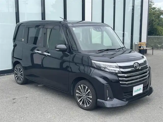 トヨタ ルーミー カスタムG－T 大阪府 2022(令4)年 2.9万km ブラックマイカメタリック 純正９インチナビ　/   フルセグTV/CD/DVD/Bluetooth　/パノラミックビューモニター/スマートアシスト/フロントコーナーセンサー　　/前席シートヒーター　/両側パワースライドドア　/レーダークルーズコントロール/レーンキープアシスト　/アイドリングストップ　/前後ドライブレコーダー/純正15インチアルミホイール/ターボ車　/ＥＴＣ　/ＬＥＤ