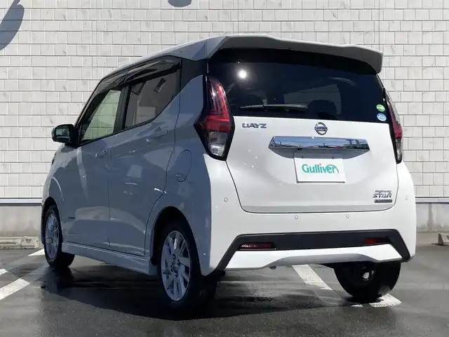 日産 デイズ ハイウェイスターX 静岡県 2020(令2)年 3万km ホワイトパール エマージェンシーブレーキ/純正9インチナビ(MM319D-L)/　AM FM CD DVD Bluetooth AUX/LEDオートヘッドランプ/前後方クリアランスソナー/純正14インチアルミホイール/革巻きステアリング/ステアリングスイッチ/スマートキー＆プッシュスタート/パーキングアシスト/アイドリングストップ/フルセグTV/アラウンドビューモニター