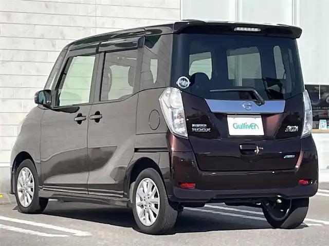 日産 デイズ ルークス ハイウェイスターX 宮崎県 2015(平27)年 9.3万km モカブラウンP 純正フルセグナビ/（MP-314D-W) （BT）（DVD再生）（CD再生）/アイドリングストップ/プッシュスタート/パーキングアシスト/パワーウィンドウ/パワーステアリング/純正フロアマット/純正LEDヘッドライト/コーナーセンサー/片側パワースライドドア/スマートキー/エアバックW/衝突被害軽減システム/盗難防止装置/横滑り防止装置/ABS/AAC/ETC