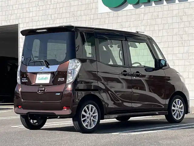 日産 デイズ ルークス ハイウェイスターX 宮崎県 2015(平27)年 9.3万km モカブラウンP 純正フルセグナビ/（MP-314D-W) （BT）（DVD再生）（CD再生）/アイドリングストップ/プッシュスタート/パーキングアシスト/パワーウィンドウ/パワーステアリング/純正フロアマット/純正LEDヘッドライト/コーナーセンサー/片側パワースライドドア/スマートキー/エアバックW/衝突被害軽減システム/盗難防止装置/横滑り防止装置/ABS/AAC/ETC