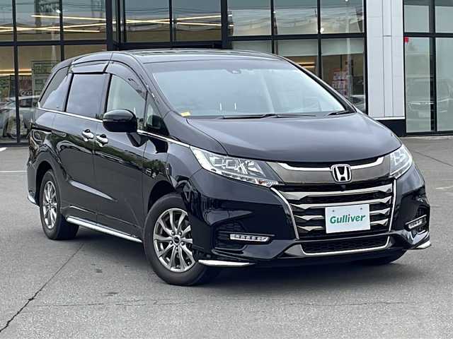 ホンダ オデッセイ アブソルート・EXホンダセンジング 青森県 2018(平30)年 3.8万km クリスタルブラックパール ・4WD/・純正ナビ/・フルセグ/・CD/DVD/USB/SD/HDMI/Bluetooth/・全方位カメラ/・ホンダセンシング/・クルーズコントロール（追従有）/・レーンキープアシスト/・両側パワースライドドア/・プッシュスタート/・スマートキー/・オートライト/・アイドリングストップ/・コーナーセンサー/・前席シートヒーター/・前席パワーシート/・ビルドインETC/・純正LEDヘッドライト/・純正フロアマット
