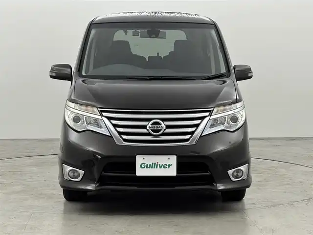 日産 セレナ ハイウェイスター Sハイブリッド 福岡県 2014(平26)年 7.9万km タイガーアイブラウン フリップダウンモニター　/純正８型ナビ／フルセグＴＶ　/バックカメラ　/ＥＴＣ　/前後ドラレコ/クルーズコントロール　/レーンキープ　/アイドリングストップ　/両側電動スライドドア　/Ｗエアコン　/純正１６インチＡＷ