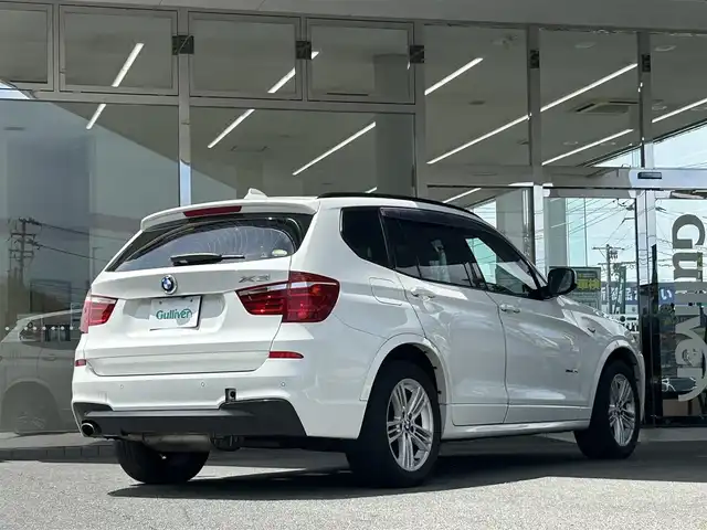 ＢＭＷ Ｘ３ xDrive20d ブルーパフォーマンス 福島県 2014(平26)年 19.8万km アルピンホワイトⅢ 登録時走行距離：197365KM/4WD/純正ナビ/（フルセグTV/Bluetooth接続/CD/DVD/AUX/AM/FM）/プッシュスタート/ミラー一体ETC/社外ドラレコ/パワーシート（D席/N席）/レザーシート/ISOFIX/クルーズコントロール/ステアリングスイッチ/サンルーフ/ルーフレール/電動格納ミラー/ドアバイザー/純正AW/コーナーセンサー/純正/フロント、リヤフォグランプ/横滑り防止装置/オートライト/アイドリングストップ/スマートキー/保証書/取扱説明書