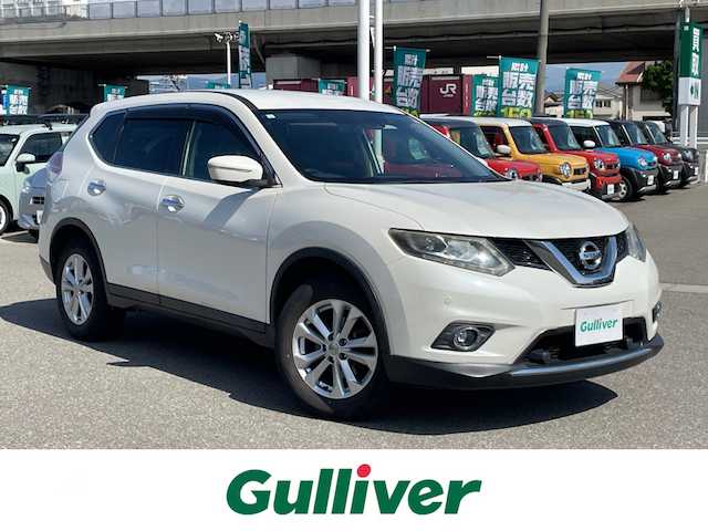 日産 エクストレイル 20X エマージェンシーブレーキ 石川県 2015(平27)年 9.2万km パール 4WD/エマージェンシーブレーキ/社外7型ナビ/フルセグTV/バックカメラ/LEDヘッドライト/ETC/オートライト/純正アルミホイール/レーンキープ/専用合皮シート/シートヒーター/電動ミラー/インテリキー/プッシュスタート