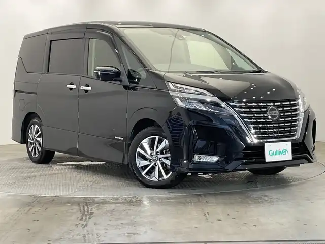 日産 セレナ ハイウェイスター V 栃木県 2020(令2)年 2.2万km ダイヤモンドブラック 純正ナビ/（CD/DVD/フルセグTV/Bluetooth）/バックカメラ/フロントカメラ/サイドカメラ/全周囲カメラ/エアロ/（サイド・リア）/プロパイロット/・インテリジェントエマージェンシーブレーキ/・踏み間違い衝突防止アシスト/・標識検知機能/・車線逸脱警報/・ハイビームアシスト/BSM/前後コーナーセンサー/ETC/両側パワースライドドア/オートライト/LEDヘッドライト/スマートキー/プッシュスタート/アイドリングストップ/ステアリングスイッチ/電動格納ミラー/純正アルミホイール/純正フロアマット