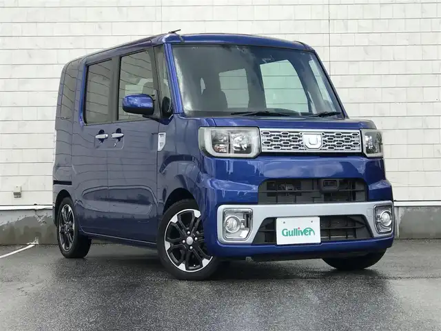 ダイハツ ウェイク G SA 富山県 2016(平28)年 7.5万km ブルーメタリック 社外ナビ/フルセグTV/バックカメラ/Bluetooth/ドライブレコーダー前後/衝突被害軽減ブレーキ/両側パワースライドドア/プッシュスタート/スマートキー/シートカバー/LEDヘッドライト/オートライト/フォグランプ/電動格納ミラー/ETC