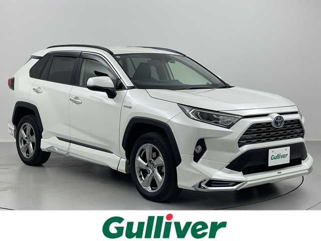 トヨタ ＲＡＶ４ ハイブリットG 福島県 2019(令1)年 4.5万km ホワイトパールクリスタルシャイン /禁煙車//モデリスタエアロ//デジタルインナーミラー//ＢＳＭ//パワーバックドア//純正ナビ/CD・DVD・BT・MSV・フルセグTV//ステアリングヒーター//レザーシート/D席パワーシート・シートヒーター//レーダークルーズコントロール//前後ドライブレコーダー//パワーシート//2.0ＥＴＣ//トヨタセーフティセンス//バックカメラ//クリアランスソナー//ステアリングリモコン//ルーフレール//スペアキー有り