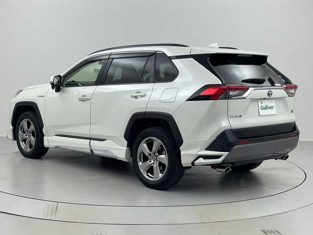 トヨタ ＲＡＶ４ ハイブリットG 福島県 2019(令1)年 4.5万km ホワイトパールクリスタルシャイン /禁煙車//モデリスタエアロ//デジタルインナーミラー//ＢＳＭ//パワーバックドア//純正ナビ/CD・DVD・BT・MSV・フルセグTV//ステアリングヒーター//レザーシート/D席パワーシート・シートヒーター//レーダークルーズコントロール//前後ドライブレコーダー//パワーシート//2.0ＥＴＣ//トヨタセーフティセンス//バックカメラ//クリアランスソナー//ステアリングリモコン//ルーフレール//スペアキー有り