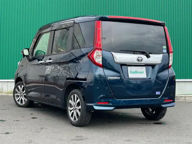 トヨタ ルーミー カスタムG－T 宮城県 2020(令2)年 2.7万km レーザーブルークリスタルシャイン スマートアシスト３/・衝突回避支援ブレーキ/・衝突警報/・車線逸脱警報機能/・誤発進抑制機能/・オートハイビーム/純正9インチナビ（NSZT-Y68T）/・CD/DVD/・Bluetooth/・フルセグTV/・SD音楽録音機能/バックモニター/ビルトインETC/ドライブレコーダー/両側パワースライドドア/革巻きステアリング/クルーズコントロール/LEDヘッドライト/フォグランプ/オートライト/スマートキー＆プッシュスタート/スペアキー/電動格納ミラー/純正15インチAW/Wエアバッグ/取扱説明書