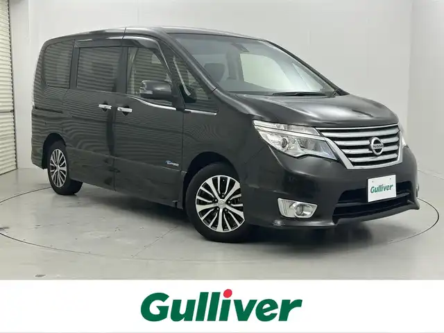 日産 セレナ HWS S HV Vセレ +Sefty 茨城県 2015(平27)年 8.2万km タイガーアイブラウン 純正ナビ/バックカメラ/フルセグ/衝突被害軽減ブレーキ/車線逸脱抑制装置/クルーズコントロール/両側電動スライドドア/ETC/純正16インチAW/LEDヘッドライト/スマートキー