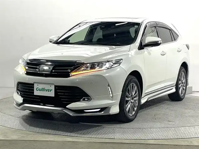 トヨタ ハリアー プログレス 大阪府 2017(平29)年 5.5万km ホワイトパールクリスタルシャイン サンルーフ モデリスタエアロ JBLナビ(フルセグ/DVD再生/Blu-ray/Bluetooth) 360カメラ ETC ハーフレザー 電動リアゲート レーダークルコン トヨタセーフティセンス