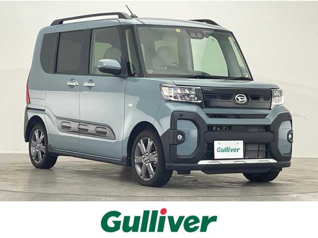 ダイハツ タント ファンクロスターボ 福島県 2023(令5)年 1.1万km レイクブルーメタリック 純正9インチディスプレイオーディオ/【Bluetooth/フルセグTV/AppleCarPlay】/パノラマモニター/ETC2.0/ドライブレコーダー/アダプティブクルーズコントロール/スマートアシスト/・衝突回避支援ブレーキ機能/・ブレーキ制御付誤発進抑制機能/・車線逸脱抑制制御機能/・ふらつき警報/・先行車発進お知らせ機能/・標識認識機能/・オートハイビーム/・コーナーセンサー/・衝突警報機能/・車線逸脱警報機能/・路外逸脱警報機能/両側パワースライドドア/LEDライト/シートヒーター/ステアリングスイッチ