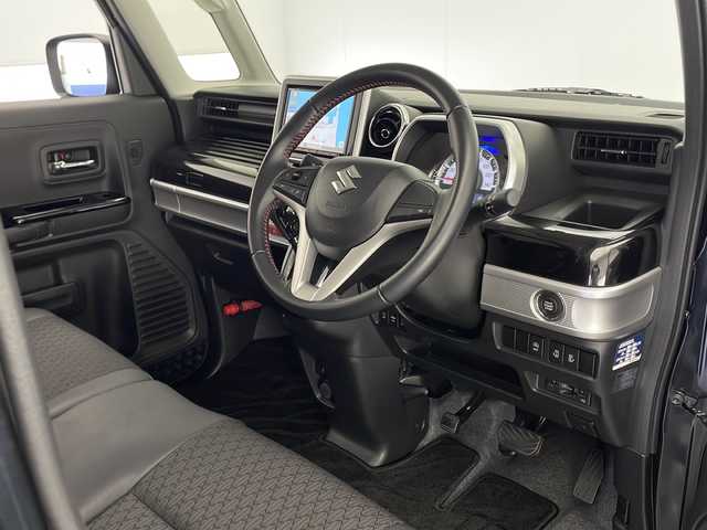 スズキ スペーシア カスタム HYBRID XS 宮崎県 2020(令2)年 4.7万km ブルーイッシュブラックパール3 SUZUKI Safety Support/○デュアルカメラブレーキサポート/○誤発進抑制機能（前方・後方）/○後退時ブレーキサポート/○車線逸脱警報機能/○車線逸脱抑制機能/○ふらつき警報機能/○標識認識機能/○オートマチックハイビーム/○コーナーセンサー/純正8インチSDナビ/フルセグTV/CD/DVD/Bluetooth/全方位カメラ/両側パワースライドドア/シートヒーター/LEDヘッドライト/ビルトインETC/純正15インチAW/スマートキー×２/アイドリングストップ/ドライブレコーダー/保証書