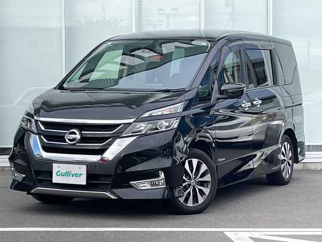 日産 セレナ ハイウェイスターVセレクションⅡ 神奈川県 2017(平29)年 4.6万km ダイヤモンドブラック ●ワンオーナー/●純正9インチSDナビ/(フルセグTV/Bluetooth/CD/DVD/ラジオ)/●フリップダウンモニター/●ビルトインETC/●アラウンドビューモニター/●エマージェンシーブレーキ/●パーキングアシスト/●クルーズコントロール/●360°ドライブレコーダー/●両側パワースライドドア/●純正16インチアルミホイール/●LEDヘッドライト/●純正ドアバイザー/●禁煙車