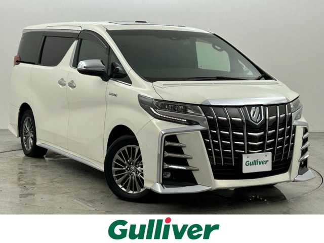 トヨタ アルファードハイブリット エグゼクティブ ラウンジ S 福岡県 2020(令2)年 3.5万km ラグジュアリーホワイトパールクリスタルシャインガラスフレーク サンルーフ　/フリップダウンモニター　/純正１０．５型ナビ　/全方位カメラ　/ＪＢＬサウンドシステム　/デジタルルームミラー　/レーダークルーズコントロール　/コーナーセンサー/衝突軽減ブレーキ　/レーンキープ　/ＢＳＭ　/ＰＫＳＢ/RCTA　/両側電動スライドドア/パワーシート/シートベンチレーション／ヒーター/ステアリングヒーター/ビルトインETC２．０/前後ドライブレコーダー