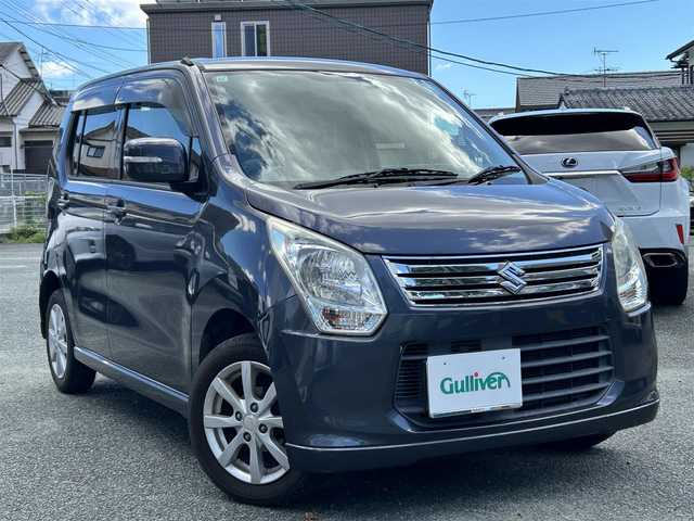 スズキ ワゴンＲ FX－LTD 熊本県 2013(平25)年 7.7万km ルナグレーパールメタリック プッシュスタート/社外ナビ/（CD・DVD・フルセグTV・BTオーディオ・SD）/ETC/純正14インチAW/ウィンカーミラー/純正フロアマット/純正ドアバイザー/新車保証書/取扱説明書