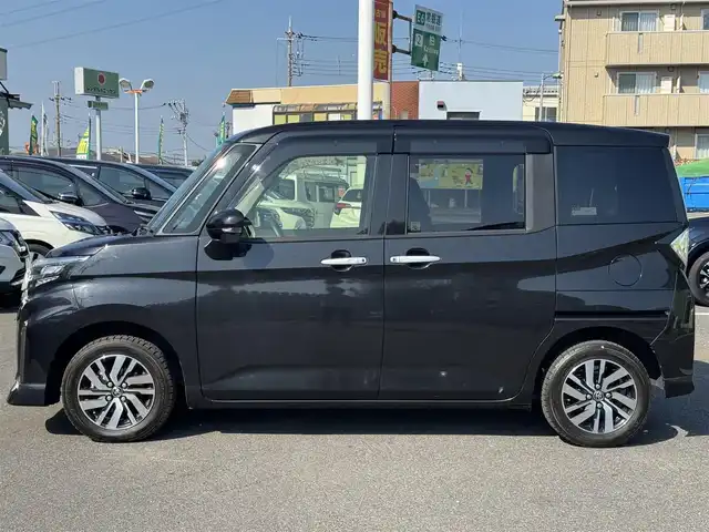 トヨタ ルーミー カスタムG 千葉県 2021(令3)年 3.7万km ブラックマイカメタリック 9インチ純正ディスプレイオーディオ/・ラジオ/・フルセグTV/・Bluetooth/・USB/・Apple Car Play/・Android Auto/主要装備/・クルーズコントロール/・コーナーセンサー/・両側パワースライドドア/・スマートアシスト/・ＬＥＤヘッドライト/・横滑り防止装置/・アイドリングストップ/・オートライト/・オートハイビーム/・純正アルミホイール