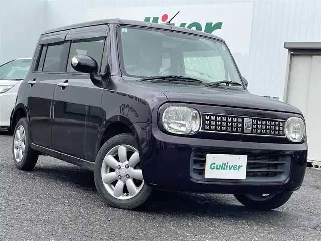 スズキ ラパン X セレクション 福島県 2013(平25)年 7万km ミステリアスバイオレットパール ４WD/社外ナビ/ワンセグテレビ/シートヒーター/プッシュスタート/純正14インチAW/HIDヘッドライト/オートエアコン/保証書/取説書