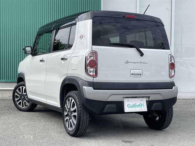 スズキ ハスラー J 福岡県 2019(令1)年 4.5万km ピュアホワイトパール/ブラック2トーン スズキセーフティサポート/横滑り防止/盗難防止/レーンキープ/エアバッグ/SDナビ/BT/フルセグTV/SDミュージック/CDチェンジャー/純正アルミホイール/社外フロアマット/プッシュスタート/スマートキー/オートライト/LEDヘッド/スペアキー/USB/シートヒーター/ベンチシート/フルフラット