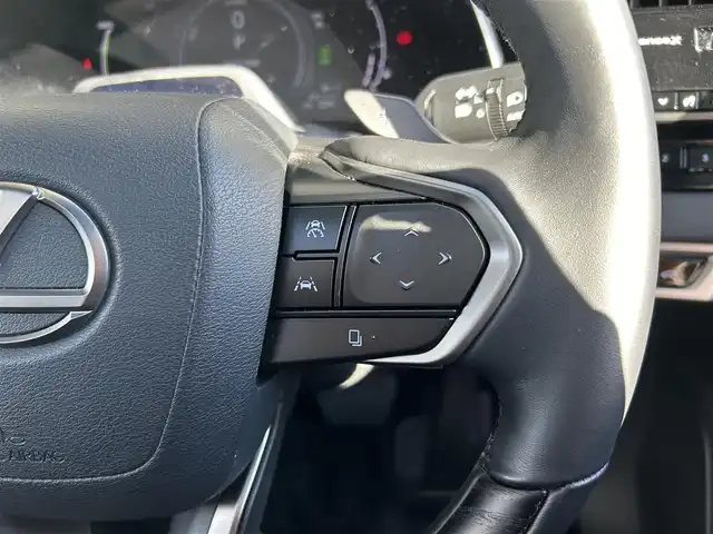 レクサス ＲＸ 450h+ バージョンL 愛知県 2023(令5)年 1.6万km グラファイトブラックガラスフレーク 開閉式サンルーフ/ルーフレール/置くだけ充電/純正ディスプレイオーディオ/パノラミックビューモニター/レクサスセーフティー/・プリクラッシュセーフティ/・レーンディパーチャーアラート/・レーントレーシングアシスト/・レーンチェンジアシスト/・レーダークルーズコントロール/・ブレードスキャンアダプティブハイビームシステム/・ロードサインアシスト/・発進遅れ告知機能/・ドライバー異常時対応システム/・ドライバーモニター連携/・フロントクロストラフィッ・アラー/・プロアクティブドライビングアシスト/レクサスチームメイト/・Advanced Drive/・Advanced Park/ヘッドアップディスプレイ/ブラインドスポットモニター/パワーシート/シートヒーター全席/シートクーラー全席/ステアリングヒーター/パドルシフト/電動リアゲード/純正フロアマット/デジタルインナーミラー/ETC2.0/AC100V/オートライト/純正LEDライト