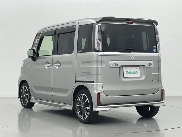 スズキ スペーシア カスタム HYBRID XS 熊本県 2020(令2)年 6.6万km シルバー 禁煙車　/社外8インチナビ（ＣＤ・ＤＶＤ・フルセグ・ＢＴ・ＳＤ・ＵＳＢ）/バックカメラ　/社外前後ドライブレコーダー　/ＥＴＣ　/両側パワースライドドア/後ろのみクリアランスソナー　/運転席シートヒーター　/衝突軽減ブレーキ　/レーンキープアシスト/横滑り防止/アイドリングストップ/サーキュレーター/ハーフレザーシート/純正フロアマット/純正１５インチAW/オートライト/LEDヘッドライト/フォグランプ/スマートキー/プッシュスタート/スペアキー1本