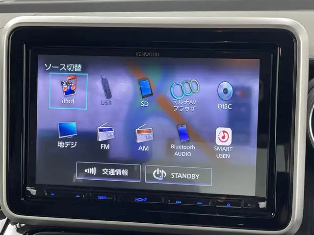 スズキ スペーシア カスタム HYBRID XS 熊本県 2020(令2)年 6.6万km シルバー 禁煙車　/社外8インチナビ（ＣＤ・ＤＶＤ・フルセグ・ＢＴ・ＳＤ・ＵＳＢ）/バックカメラ　/社外前後ドライブレコーダー　/ＥＴＣ　/両側パワースライドドア/後ろのみクリアランスソナー　/運転席シートヒーター　/衝突軽減ブレーキ　/レーンキープアシスト/横滑り防止/アイドリングストップ/サーキュレーター/ハーフレザーシート/純正フロアマット/純正１５インチAW/オートライト/LEDヘッドライト/フォグランプ/スマートキー/プッシュスタート/スペアキー1本